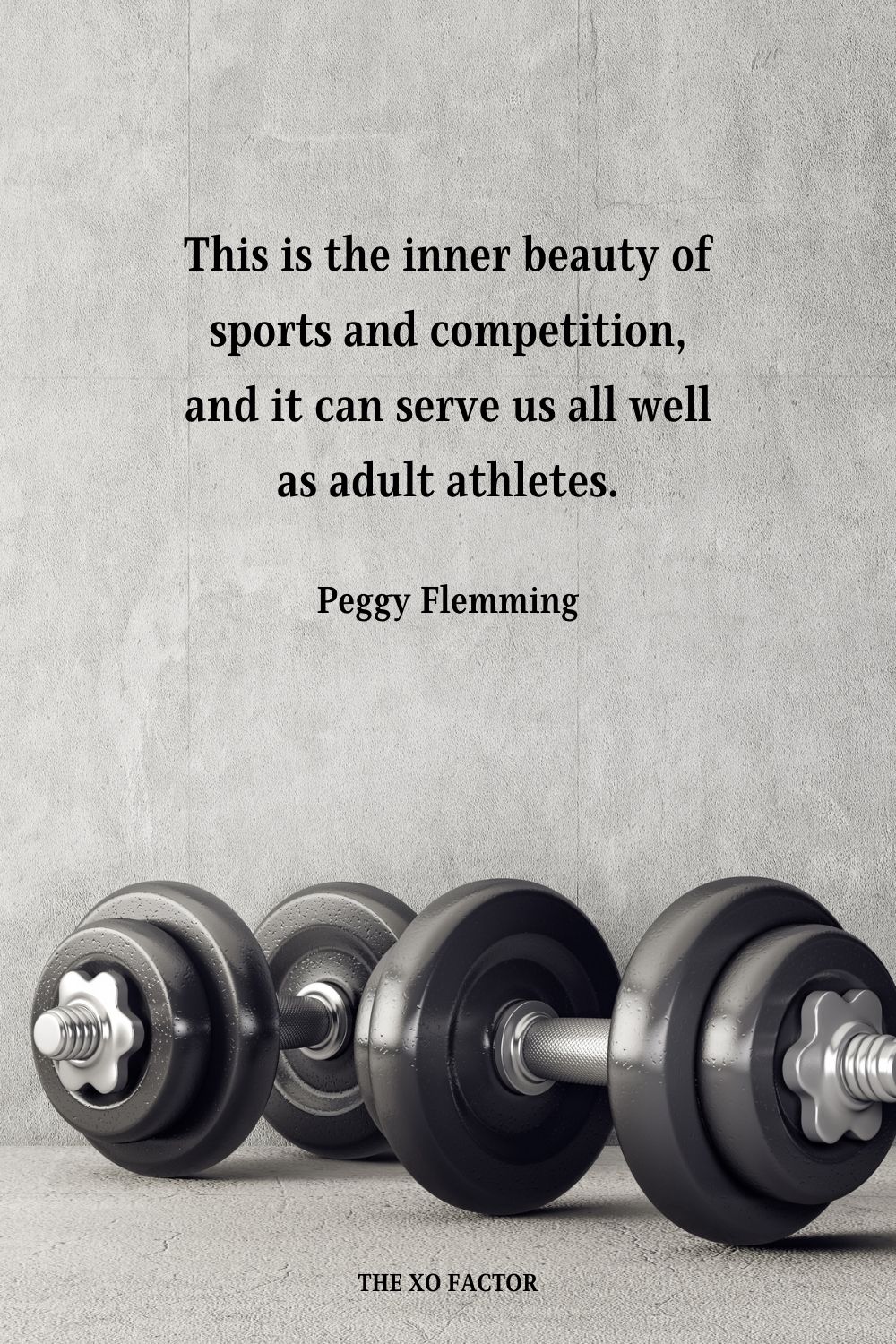 This is the inner beauty of sports and competition, and it can serve us all well as adult athletes. Peggy Flemming