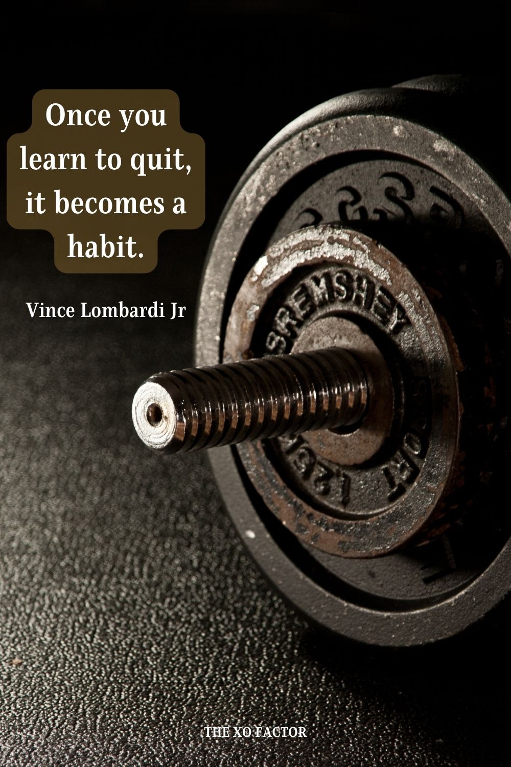 Once you learn to quit, it becomes a habit. Vince Lombardi Jr