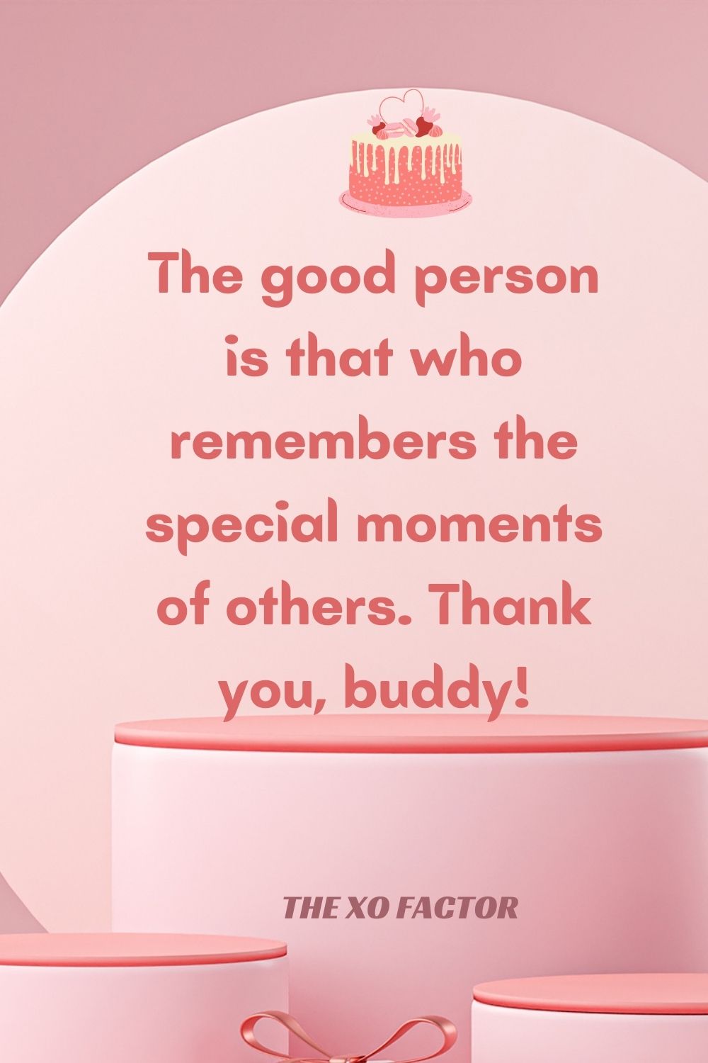 The good person is that who remembers the special moments of others. Thank you, buddy!