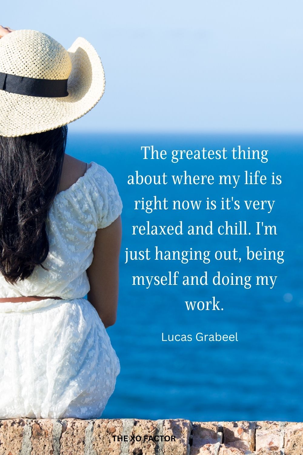 The greatest thing about where my life is right now is it's very relaxed and chill. I'm just hanging out, being myself and doing my work.
Lucas Grabeel