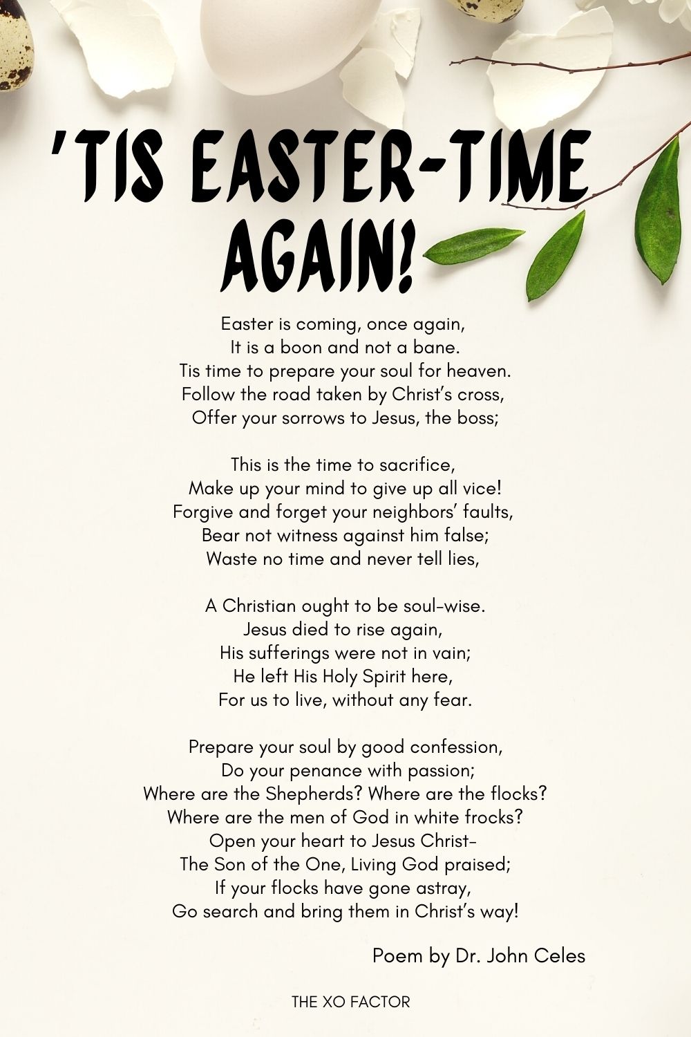 ’Tis Easter-Time Again! Poem by Dr. John Celes