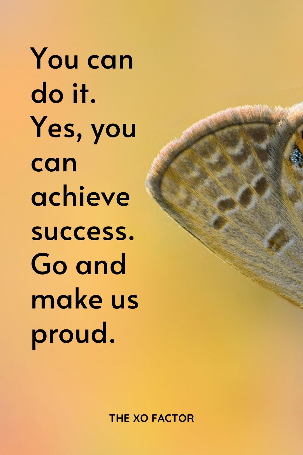 You can do it. Yes, you can achieve success. Go and make us proud. 