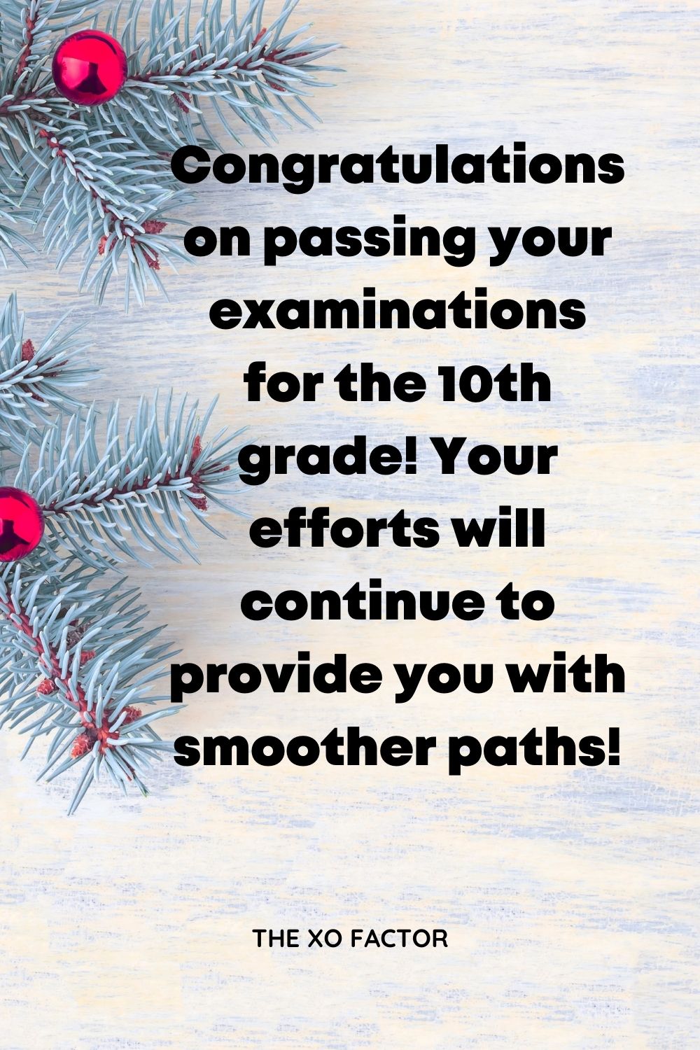 Congratulations on passing your examinations for the 10th grade! Your efforts will continue to provide you with smoother paths!