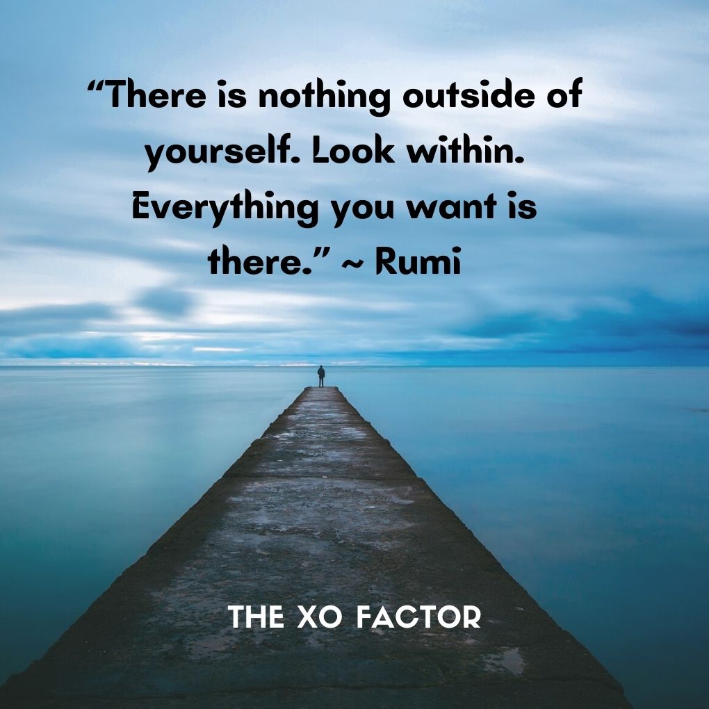 “There is nothing outside of yourself. Look within. Everything you want is there.” ~ Rumi