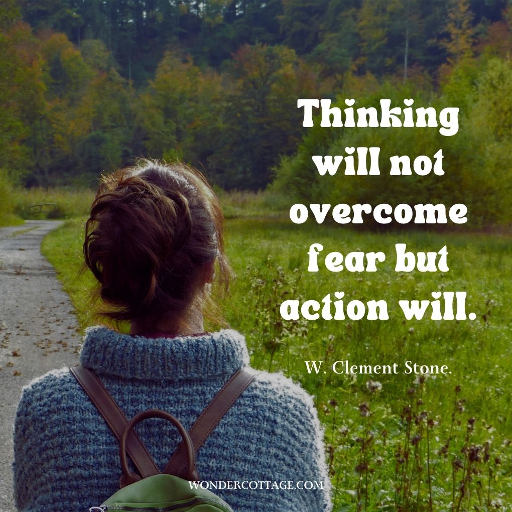 Thinking will not overcome fear but action will.
W. Clement Stone.