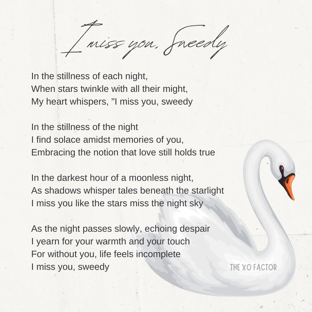 I miss you, sweedy - poem