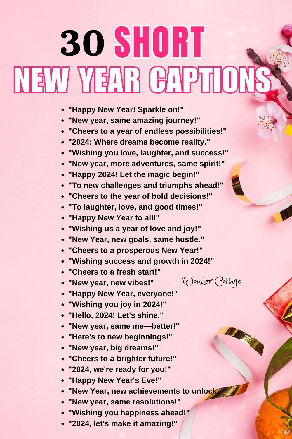 Short New Year Captions