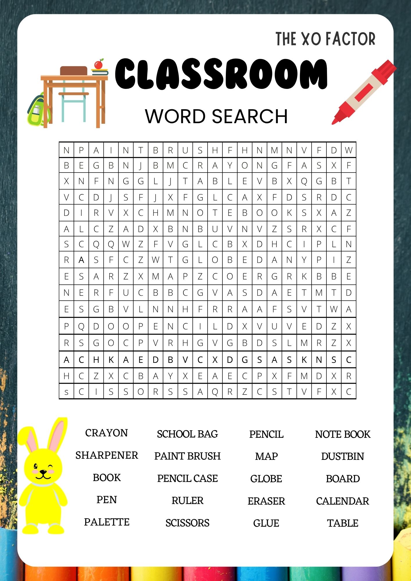 Classroom Word Search