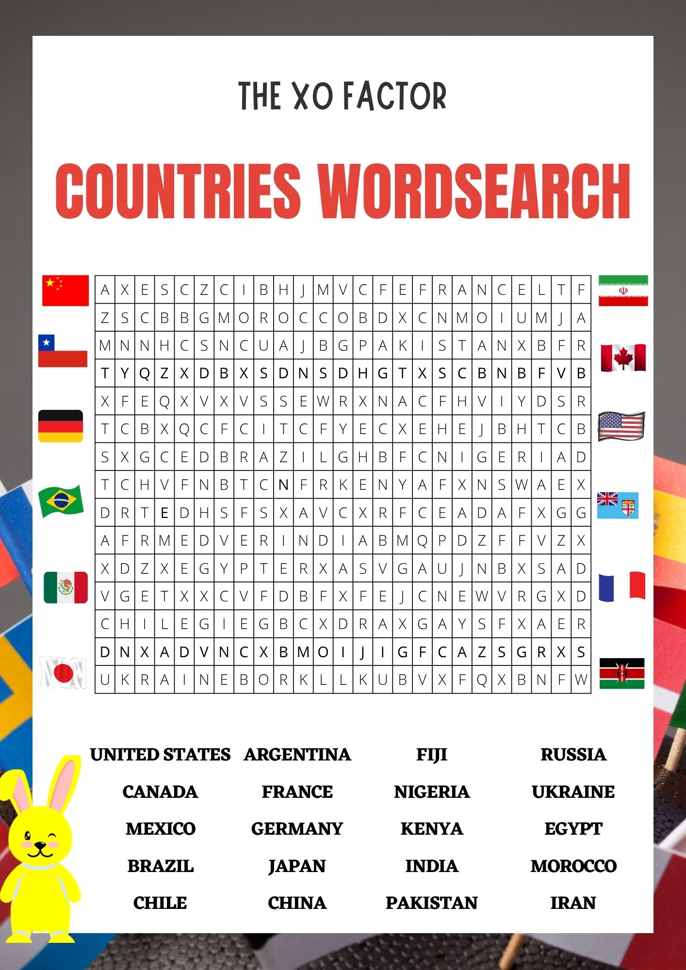 Countries word search